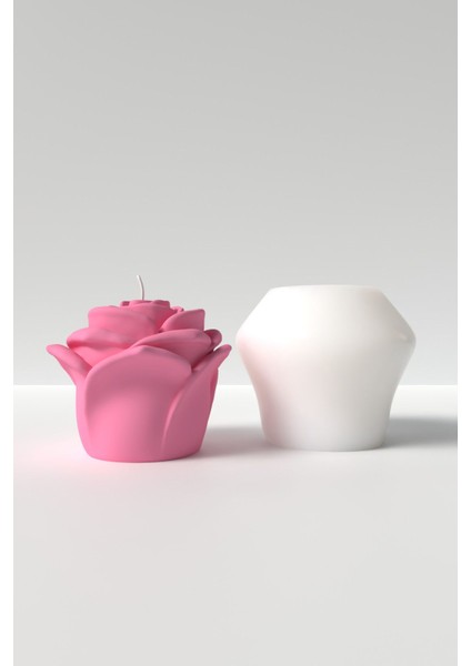Gül Mum Silikon Kalıp - Rose Kalıp, Orta Boy Gül, Şakayık Şeklinde Mum Kalıbı 7 x 8.2 cm fırsatları