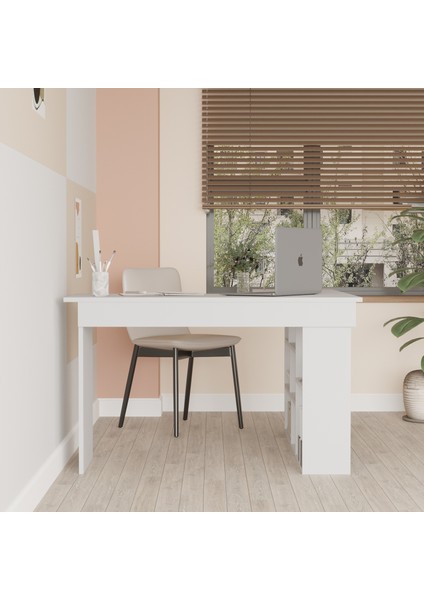 Corner Kitaplık Raflı Çalışma Masası Çam-Antrasit Cor5-W fırsatları