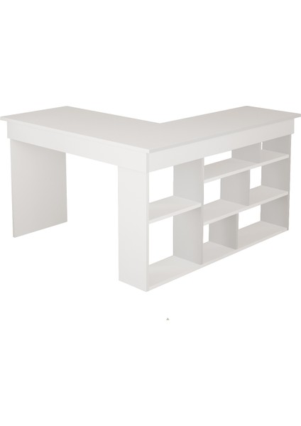 Corner Kitaplık Raflı Çalışma Masası Çam-Antrasit Cor5-W indirimleri