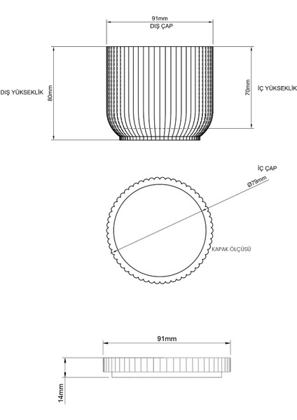 Kapaklı Desenli Silindir Beton Saksı ve Mumluk Silikon Kalıp K18 - Mumluk Silikon Kalıp K18 modelleri