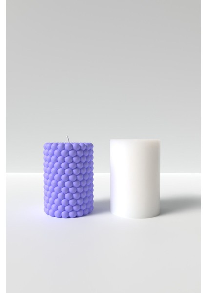 Silindir Bubble Mum Silikon Kalıp - Dekoratif Bubble Mum Kalıbı 8.7 x 6.2 cm