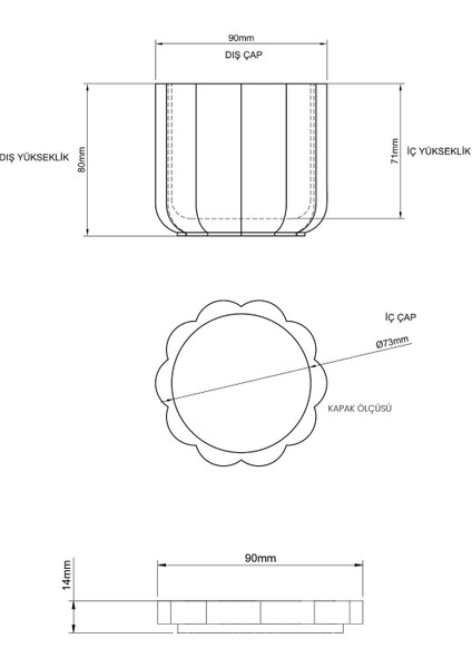 Kapaklı Desenli Silindir Beton Saksı ve Mumluk Silikon Kalıp K17 - Mumluk Silikon Kalıp K17 modelleri