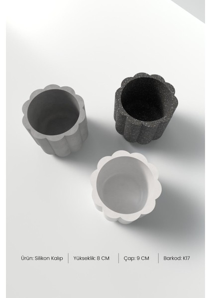 Kapaklı Desenli Silindir Beton Saksı ve Mumluk Silikon Kalıp K17 - Mumluk Silikon Kalıp K17 fırsatları