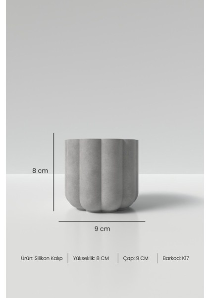 Kapaklı Desenli Silindir Beton Saksı ve Mumluk Silikon Kalıp K17 - Mumluk Silikon Kalıp K17 indirimleri