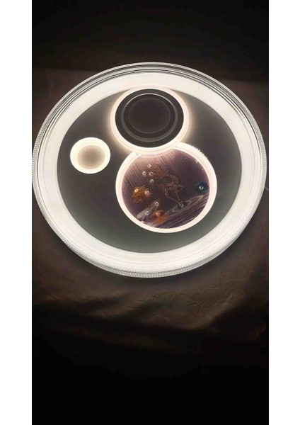 Ses Sistemli Tavana Sabit Üç Renk LED Plafonyer Avize