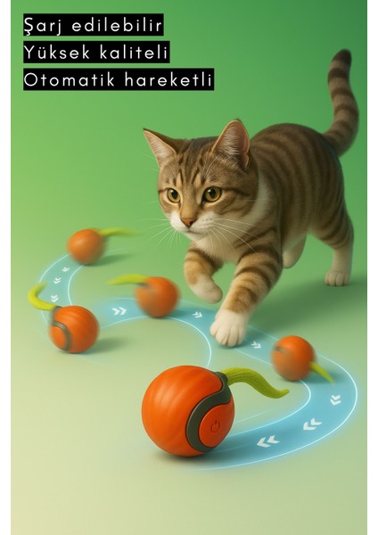 Kedi Oyun Topu Kendinden Hareketli Otomatik Hareketli Top Şarj Edilebilir Casapetra fiyatları