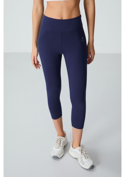 İndigo Yüksek Bel Slim Fit Dar Paça Kadın Kapri Tayt - 93097 fiyatları