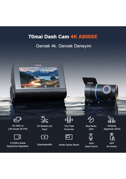 Araç Kamerası A800SE-1,4K Ultra Hd Çözünürlük,4k Ön ve Arka RC22 Kamera, Süper Gece Görüşü, Geliştirilmiş Ön Bellekli Acil Kayıt, 5 Modlu Adas, Süper Kapasitör, Daha Hızlı Wi-Fi 6 Araç Kamerası fiyatları