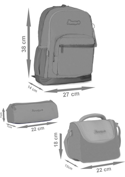 Dondurma Desenli Kız Çocuk İlkokul 3'lü Çanta Seti MINOSSOSET1003