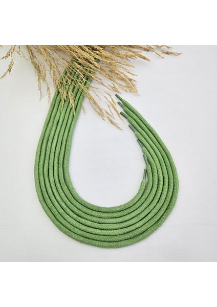 Yeşil 10 Adet Sweatshirt-Eşofman İpi / Ayakkabı Bağcığı / Yuvarlak Tress Kordon İp 125 cm modelleri