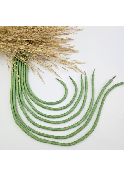 Yeşil 10 Adet Sweatshirt-Eşofman İpi / Ayakkabı Bağcığı / Yuvarlak Tress Kordon İp 125 cm fırsatları