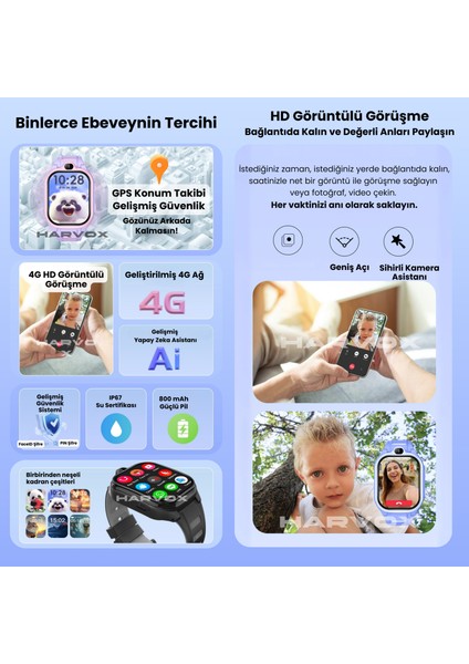 Hx Kids 4g Pro+ Android Sim Kartlı Gps Akıllı Çocuk Saati Konum Takibi Görüntülü Konuşma 4g Destekli fiyatları