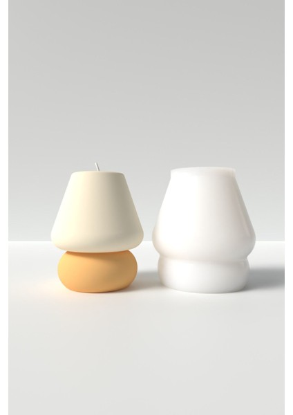 Küçük Abajur Mum Silikon Kalıp - Dekoratif Abajur Şeklinde Mum Kalıbı 6.6 x 5.4 cm