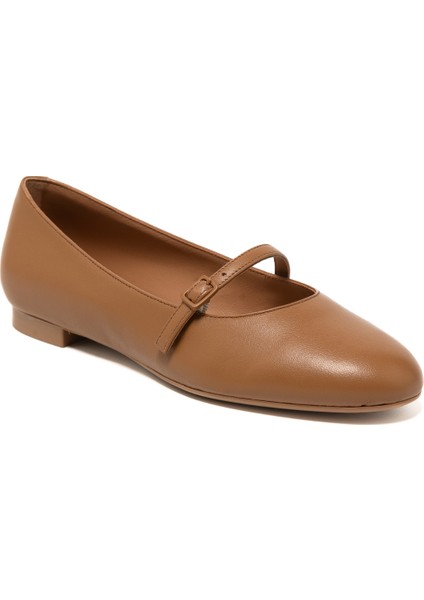 Kadın Babet 70P5 Frau Leather Ballet Flats With Strap fiyatları