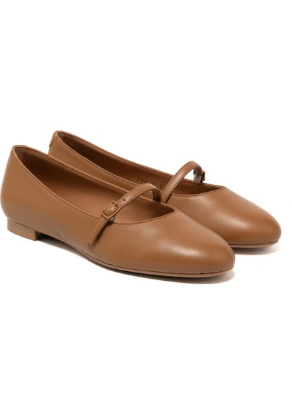 Kadın Babet 70P5 Frau Leather Ballet Flats With Strap modelleri