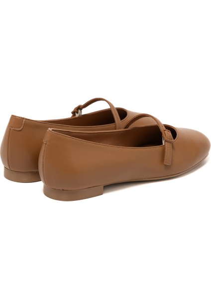 Kadın Babet 70P5 Frau Leather Ballet Flats With Strap fırsatları
