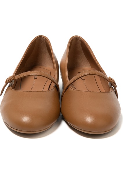 Kadın Babet 70P5 Frau Leather Ballet Flats With Strap