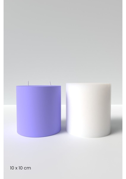 Düz Silindir Mum Silikon Kalıp 10 x 10 cm - Silindir Mum Silikon Kalıp 10 x 10 cm