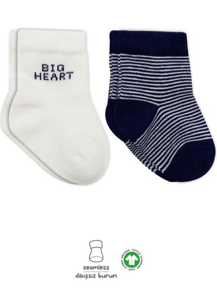 Bistyle Big Heart Penye Soket Çorap 2'li BS10117 Lacivert