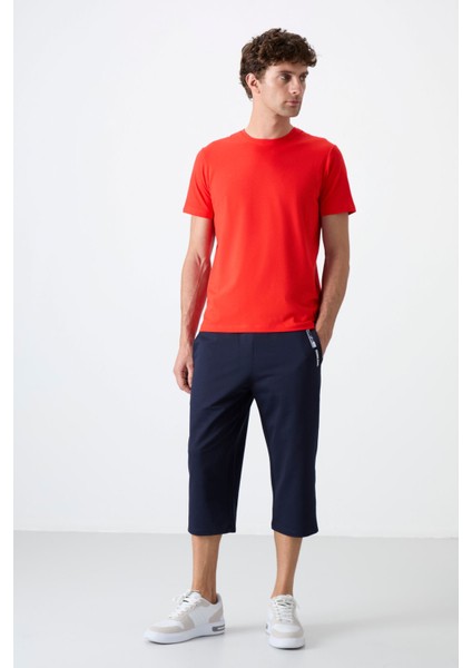 İndigo Ön Cep Detaylı Standart Kalıp Klasik Paça Erkek Kapri - 83092