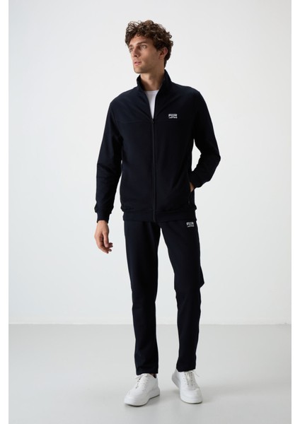 Troy Lacivert Standart Kalıp Erkek Eşofman Takım - 85196