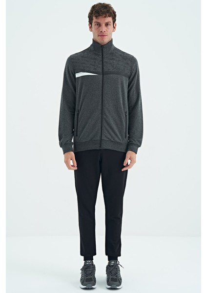 Harry Antrasit Melanj - Siyah Standart Kalıp Erkek Eşofman Takım - 85197