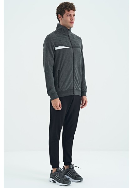 Harry Antrasit Melanj - Siyah Standart Kalıp Erkek Eşofman Takım - 85197 fırsatları