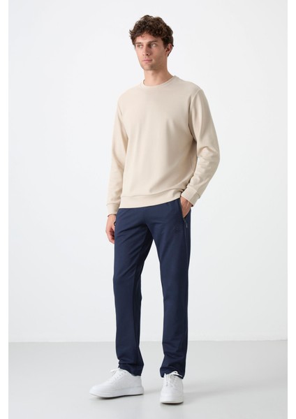 İndigo Fermuarlı Üç Cepli Dar Kalıp Klasik Paça Erkek Eşofman Alt - 84671 modelleri