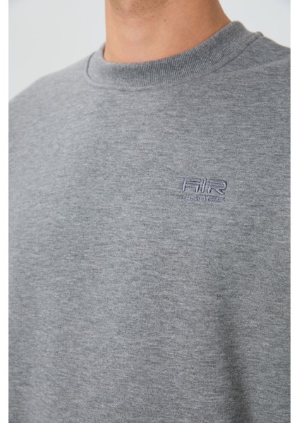 Omar Gri Melanj Şardonlu Erkek Sweatshirt - 88137 modelleri
