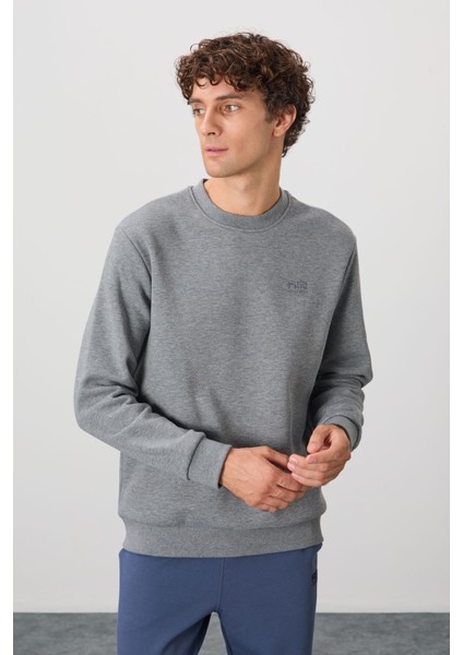 Omar Gri Melanj Şardonlu Erkek Sweatshirt - 88137 fırsatları