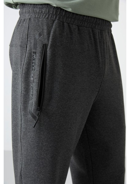 Antrasit Melanj Fermuar Cepli Standart Kalıp Klasik Paça Erkek Kapri - 83091 fırsatları