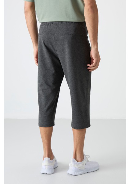 Antrasit Melanj Fermuar Cepli Standart Kalıp Klasik Paça Erkek Kapri - 83091 indirimleri