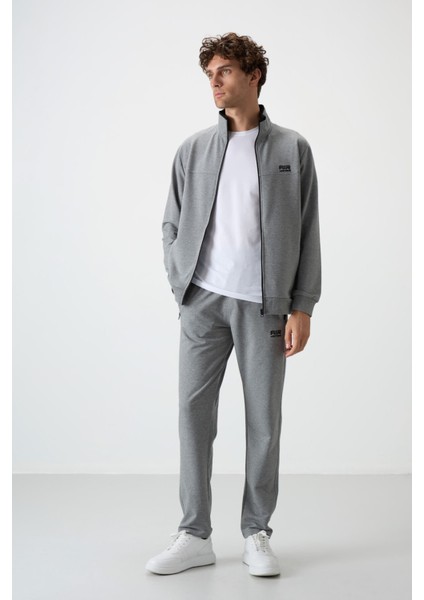Troy Gri Melanj Standart Kalıp Erkek Eşofman Takım - 85196 fiyatları