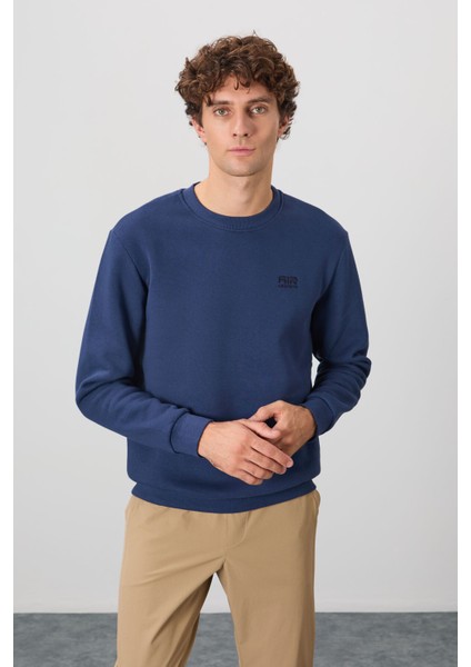 Omar İndigo Şardonlu Erkek Sweatshirt - 88137 fırsatları