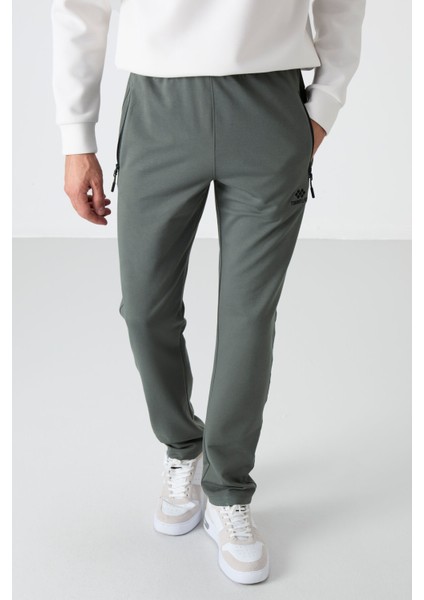 Haki Fermuarlı Üç Cepli Dar Kalıp Klasik Paça Erkek Eşofman Alt - 84671 fiyatları