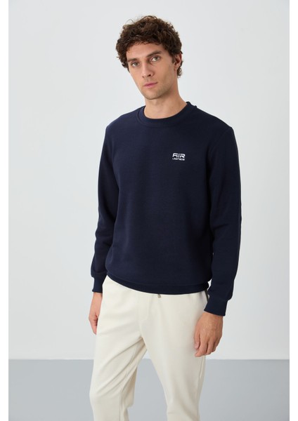 Omar Lacivert Şardonlu Erkek Sweatshirt - 88137