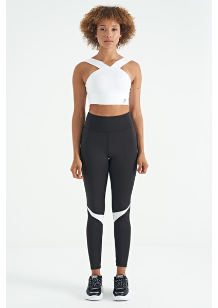 Beyaz Logo Baskılı Dar Kalıp Dalgıç Kumaş Kadın Büstiyer - 97259 fiyatları