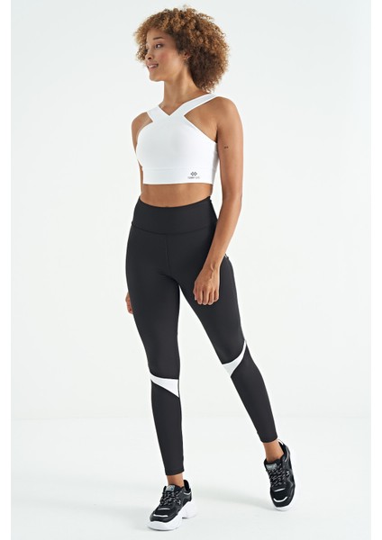 Beyaz Logo Baskılı Dar Kalıp Dalgıç Kumaş Kadın Büstiyer - 97259 indirimleri