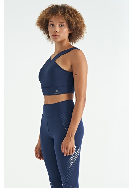 Indigo Logo Baskılı Dar Kalıp Dalgıç Kumaş Kadın Büstiyer - 97259 fiyatları