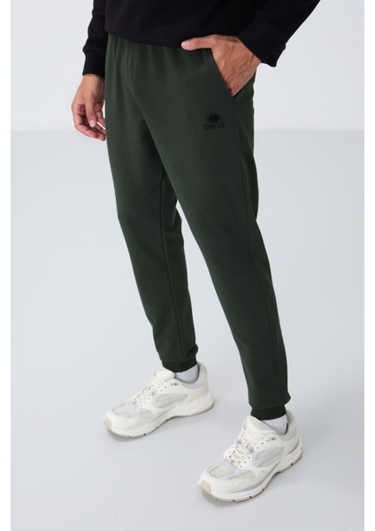 Haki Klasik Cepli Standart Kalıp Manşetli Erkek Eşofman Alt - 84652 modelleri