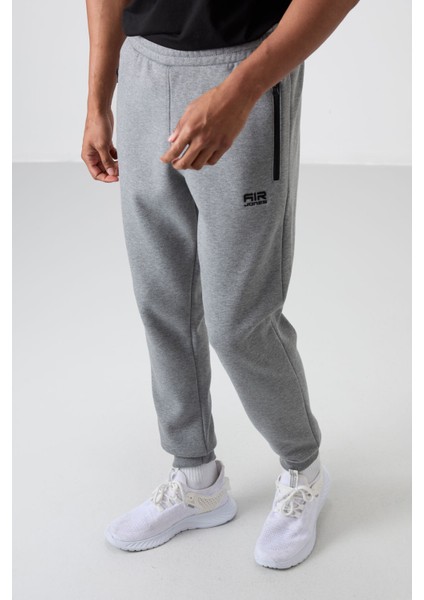 Cesar Gri Melanj Cepli Şardonlu Erkek Eşofman Alt - 84929