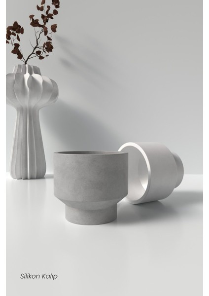 Beton Saksı ve Mumluk Silikon Kalıp - Bowl M1 Mumluk Silikon Kalıp - Beton Mumluk Kalıbı 8.7 x 10 cm