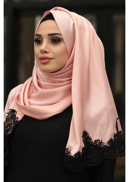 - Dantelli Ipek Görünümlü Şal 1045