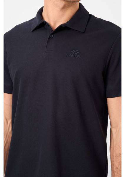 Lacivert Standart Kalıp Basic Polo Yaka Erkek T-Shirt - 87748 fiyatları