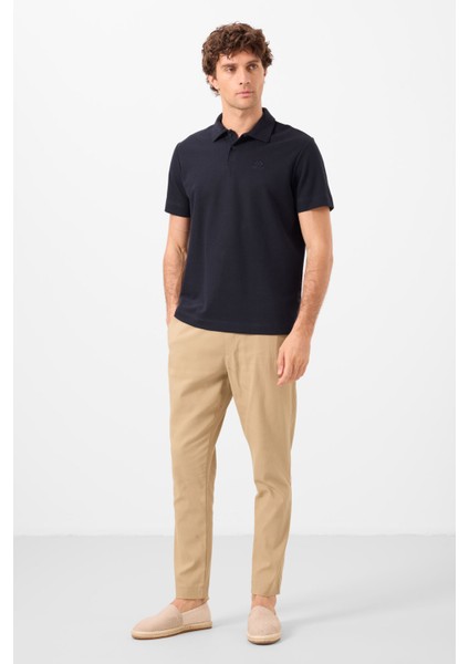 Lacivert Standart Kalıp Basic Polo Yaka Erkek T-Shirt - 87748 modelleri