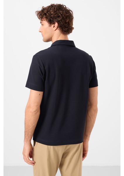 Lacivert Standart Kalıp Basic Polo Yaka Erkek T-Shirt - 87748 indirimleri