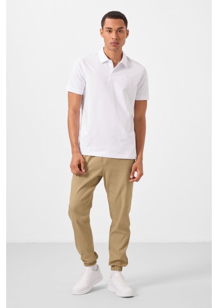 Beyaz Standart Kalıp Basic Polo Yaka Erkek T-Shirt - 87748 fiyatları