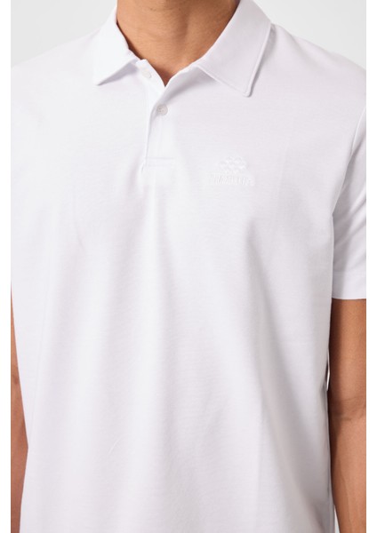Beyaz Standart Kalıp Basic Polo Yaka Erkek T-Shirt - 87748 modelleri