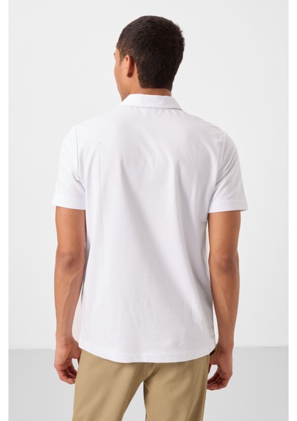 Beyaz Standart Kalıp Basic Polo Yaka Erkek T-Shirt - 87748 indirimleri