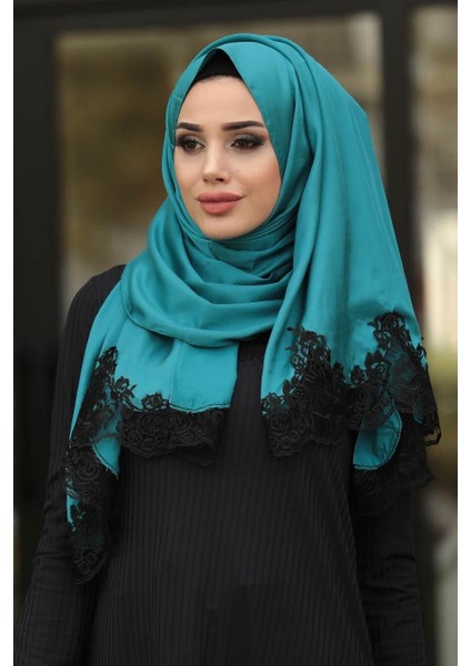 - Dantelli Ipek Görünümlü Şal Ürün KODU1511